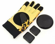 Slide Gloves Skateboard Longboard Freeride Gloves Removable Pucks Deer Skin