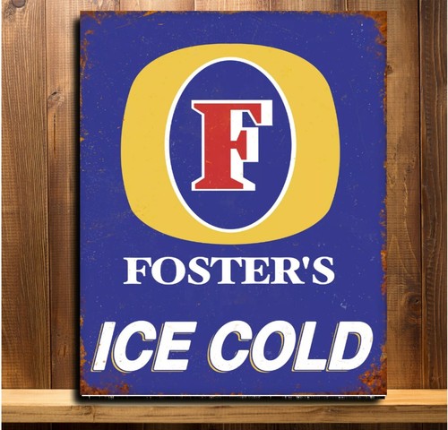 Foster metal plaque vintage - foster's,