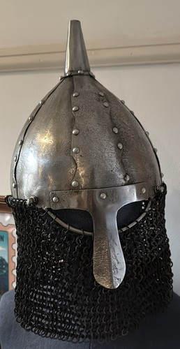 Medieval norman helmet with - helmet,