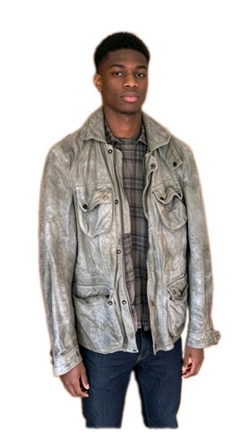 Leather military trucker - leather,
