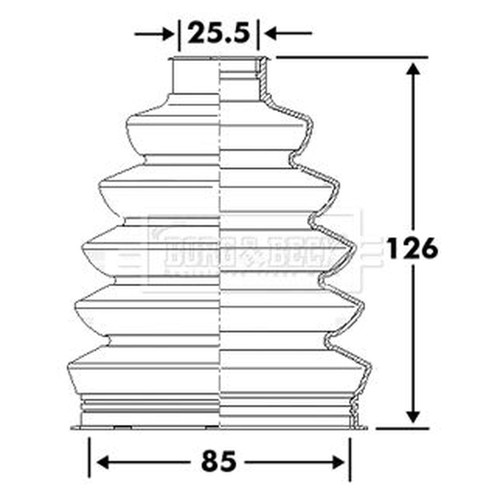 Borg beck drive shaft bellow - &,