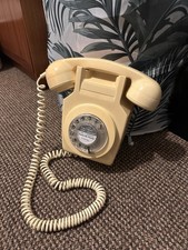 Retro Vintage Cream GPO Wall Mounted Rotary Dial Telephone 741 Untested