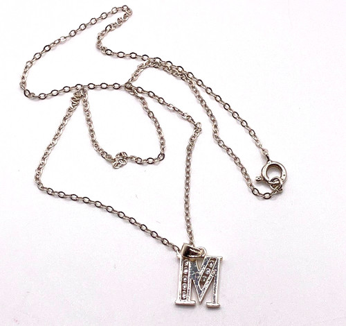 Initial 925 sterling silver - m,