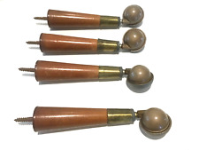 X4 Vintage Archibald Kenrick & Sons Ltd Shepherd Castors On Wooden Legs