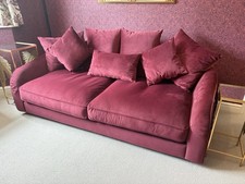 DFS 3 Seater Red Velvet Sofa &