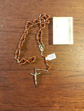 Vintage Italian Rosary Beads Brown 