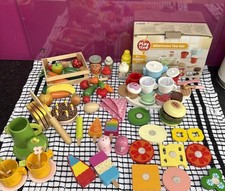 Wooden Toy Play Food Bundle Tea set WOODEN FRUIT & Vegetables (E) 