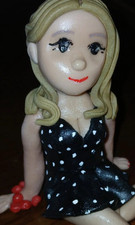 Personlised,Edible, Handmade Fondant  Girl, Lady, Woman Figure Cake Topper...