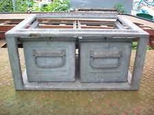 LARGE STACKABLE  INDUSTRIAL GALVANISED FRAME PLUS 2 BOXES STORAGE TRAYS BINS