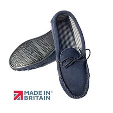 Ladies Moccasin Slippers Blue