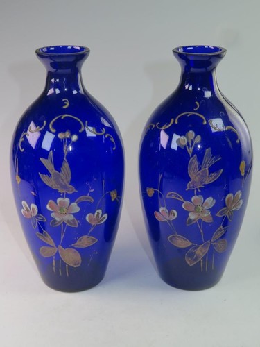 Pair vintage cobalt blue - of,