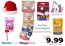 Rosewood Cupid Comet Cat Christmas Dinner Stocking Toys & Treat Bundle