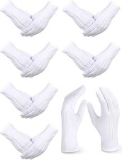 “6 Pairs White Gloves Formal Uniform Parade Police Server Costume”