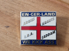 Vintage patriotic enamel badge En-ger-land IRA Saddam etc England