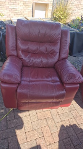 Pair burgundy leather power - pair,