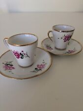 Set Two Cups and Saucers Rose