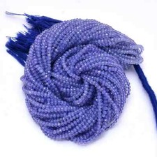 Genuine 2-3MM A++ Tanzanite Micro Faceted Round Gemstone Loose Beads 12" Strand