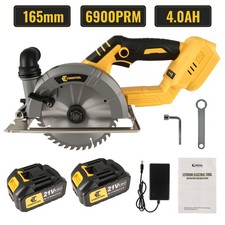 2 Battery 165mm Cordless Brushless Electric Circular Saw Wood Cutter For Makita