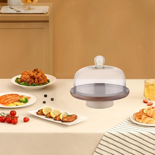 Cake stand with glass dome - glass,