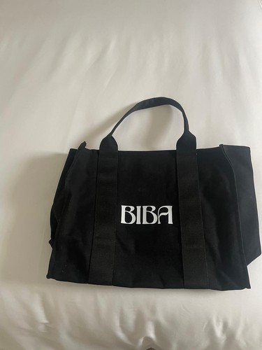 Biba black canvas beach bag