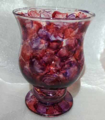 Purple red glass vase - red,