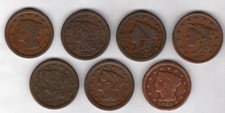 (+3) USA. 7 x Large One Cents