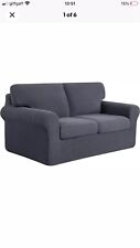 Grey Stretch Sofa Covers With Drawstring Fastening  Vgc RRP £65.      USED