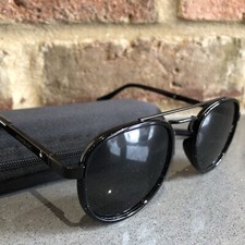 Mont Blanc All Black Sunglasses MB749 Round Used Very Good