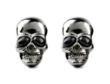 Black Chrome Skull Earrings Gothic Earring Skull Stud Halloween earrings 690