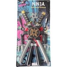 Kids Ninja Sword Toy Weapons Set Plastic Power Turtle Fancy Dress Accessory
