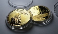 RMS TITANIC 24ct Gold Commemorative Coin in Capsule. Ocean Liner, White Star