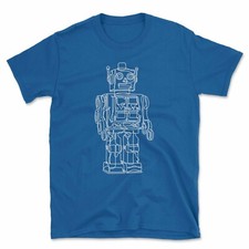 Vintage robot line - robot, drawing