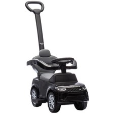 AIYAPLAY Land Rover Licensed Baby Push Car, 2-in-1 Ride on Car, Black