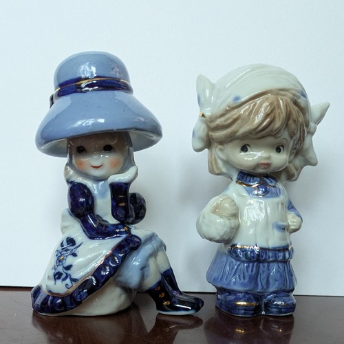 Vintage blue white porcelain - white,