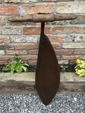 Antique Hay Cutter. Wrought Iron 34 inches long Pine handle collectors.