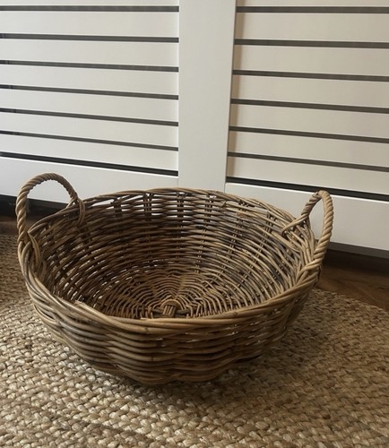 Vintage wicker log - wicker, basket