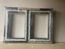 uPvc casement rosewood window with double glazed leaded glass. white inside