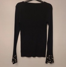 Black Jumper with pearl cuffs