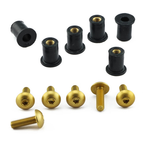 Screen bolt kit gold - gold, x6