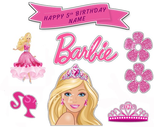 Barbie personalised edible - barbie,