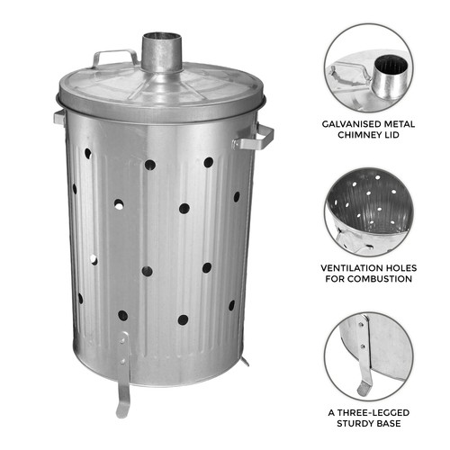 Large 90ltr incinerator fire - large,
