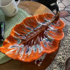 Vallauris ceramic plateau leaf - plateau,