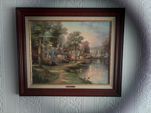 Thomas kinkade hometown lake - hometown,