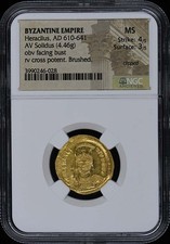 AD 610-641 Heraclius BYZANTINE EMPIRE AV Solidus NGC MS