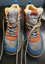 UGG Australia Boys Highland Hi Heritage Boots Lace-Up Brown Leather Colorful