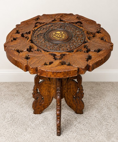 Hand carved wooden accent - wooden,