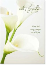 Doodlecards Sympathy Condolence Bereavement Card White Calla Lilies
