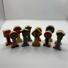 Wooden Train Track Road Signs