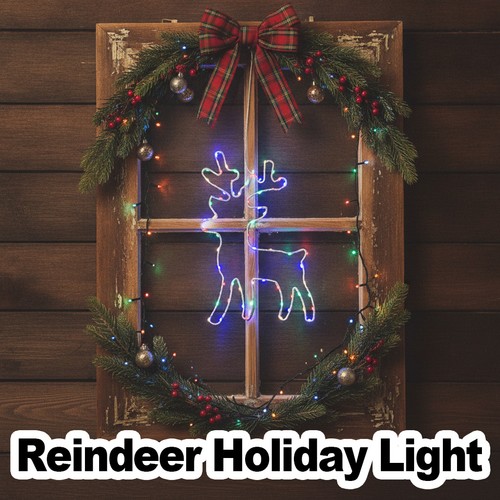 Iron christmas reindeer lights - christmas,