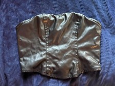 Black Faux Leather Strapless